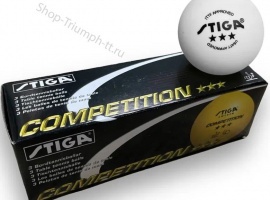Коробка мячей&nbsp;STIGA*** Competition&nbsp;40мм. (3 шт.) Цвет:&nbsp;белый

