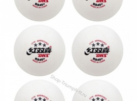 Мячи для настольного тенниса DHS 3*** RS40+ WTT ITTF, цвет: белый -&nbsp;6 шт.
