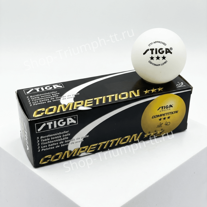 Мячи STIGA*** 40мм. белые